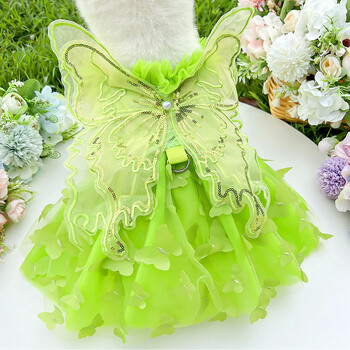 Pet Butterfly Princess Dress For Puppy Kitten Pet Костюм Birthday Party Вечерни рокли Летни Butterfly Wings Котка Куче Дрехи