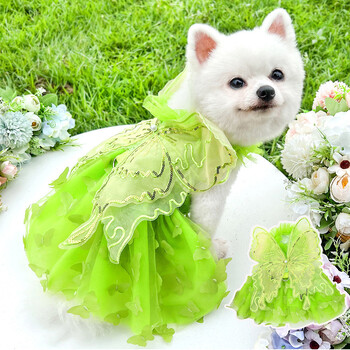 Pet Butterfly Princess Dress For Puppy Kitten Pet Костюм Birthday Party Вечерни рокли Летни Butterfly Wings Котка Куче Дрехи