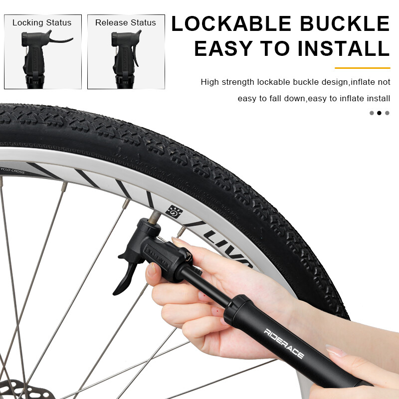 RIDERACE velosipēda sūknis pārnēsājams 2 virzienu sūknēšanas rokas gaisa sūknis Ball Mountain MTB šosejas velosipēda riepu piepūšanai Schrader Presta Valve