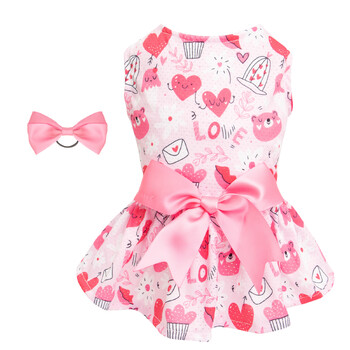 CuteBone Dog Dress Летни дрехи за кучета Момиче Puppy Skirt Outfit Дрехи за домашни любимци за малки кучета