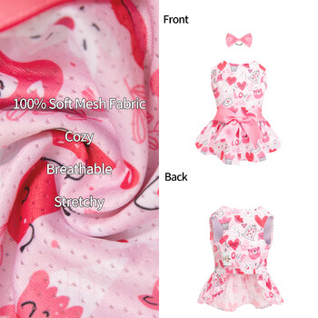 CuteBone Dog Dress Летни дрехи за кучета Момиче Puppy Skirt Outfit Дрехи за домашни любимци за малки кучета