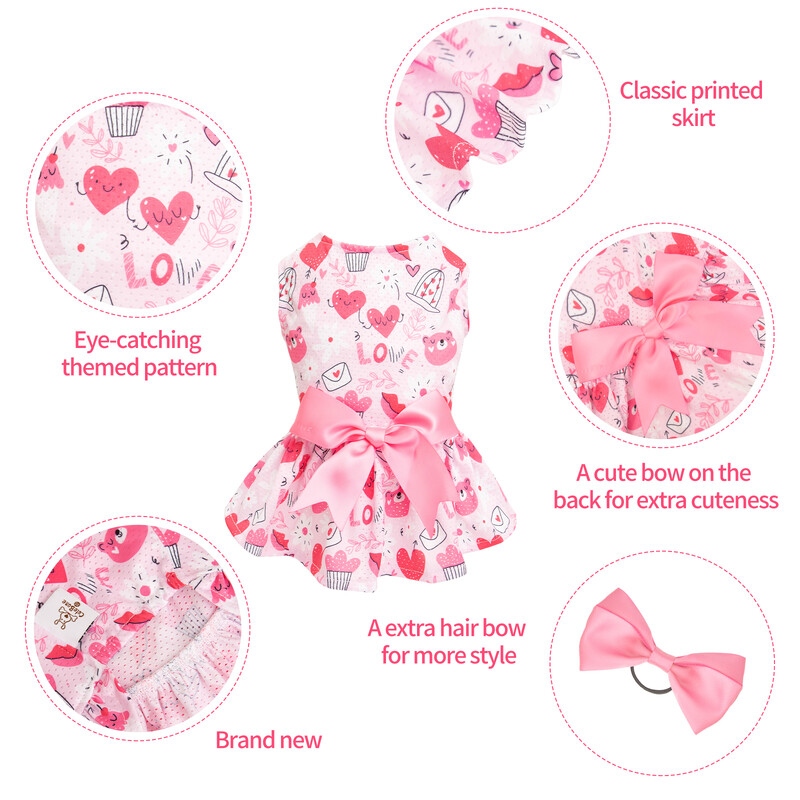 CuteBone Haljina za pse Ljetna odjeća za pse Djevojka Puppy Skirt Outfit Odjeća za kućne ljubimce za male pse