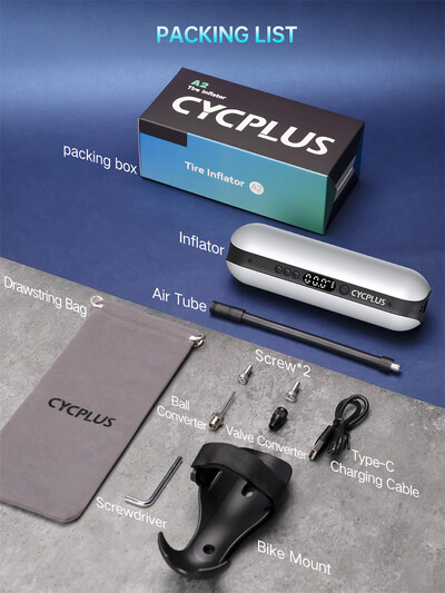 CYCPLUS mini velosipēda rokas sūknis elektriskais viedais gaisa piepūšana augstspiediena velosipēda piederumi kāju bumbu automašīnu MTB riepām
