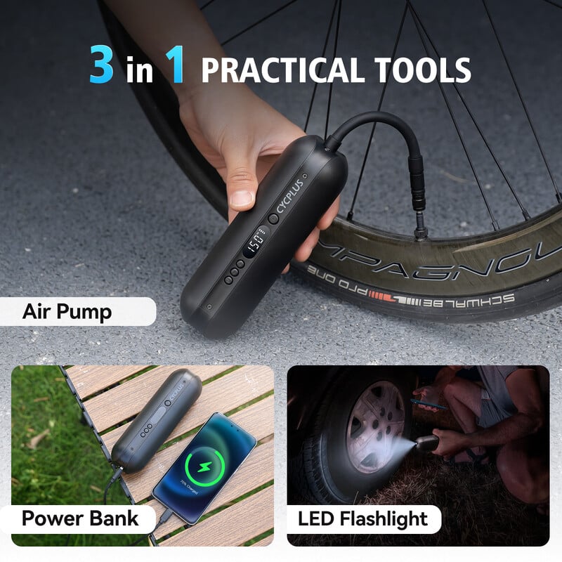 CYCPLUS mini velosipēda rokas sūknis elektriskais viedais gaisa piepūšana augstspiediena velosipēda piederumi kāju bumbu automašīnu MTB riepām