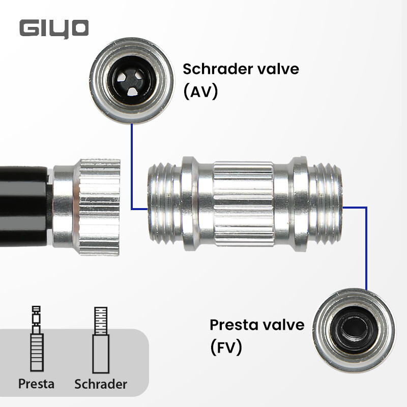 Giyo 120psi pārnēsājamais velosipēda sūknis, slēptās šļūtenes dizaina mini velosipēdu riepu piepūtējs MTB šosejas velosipēda Schrader Presta Valve rokas gaisa sūknis