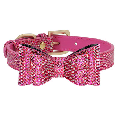 Bow Knot suņu kaklasiksna Regulējama ādas kucēnu kaķu kaklasiksnas Bowknot suņu kaķēnu kaklarotas aksesuāri maziem suņiem kaķiem čivava