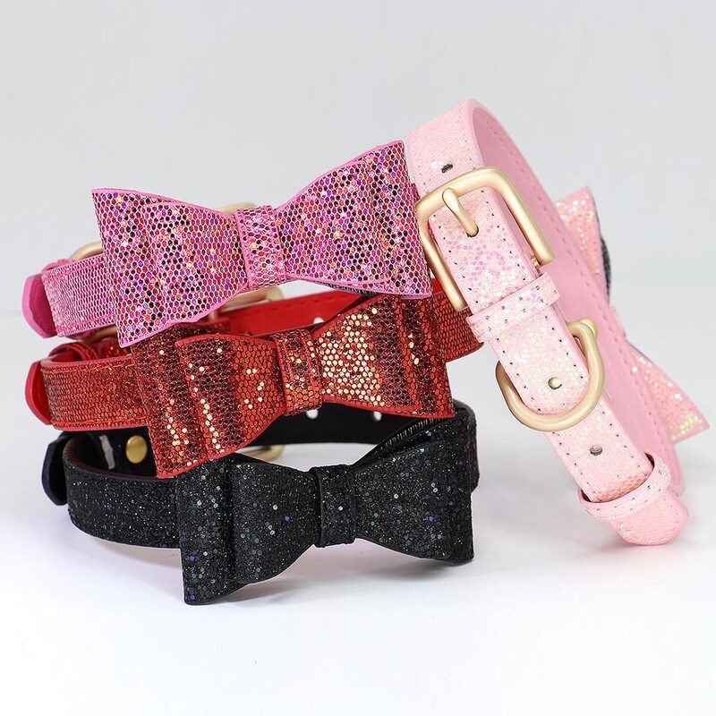 Bow Knot suņu kaklasiksna Regulējama ādas kucēnu kaķu kaklasiksnas Bowknot suņu kaķēnu kaklarotas aksesuāri maziem suņiem kaķiem čivava