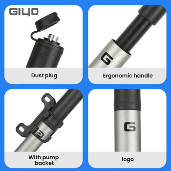 GIYO Porteble Bicycle Pump Pump 120psi Schrader Presta Valve MTB Road Bike Tire Air Inflator Εξωτερική αντλία ποδηλάτου χειρός Αντλία ποδηλάτου