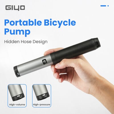 GIYO pārnēsājamais velosipēda gaisa sūknis 120psi Schrader Presta Valve MTB šosejas velosipēda riepu gaisa piepūšana āra riteņbraukšanai rokas sūkņa velosipēda sūknis