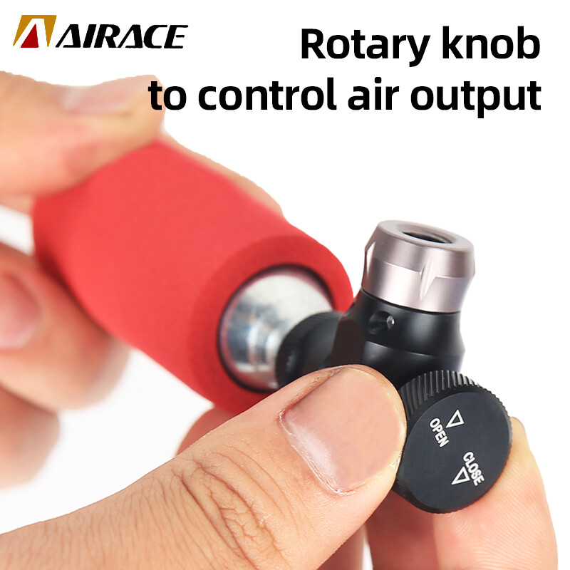 AIRACE mini velosipēda CO2 sūkņa pārnēsājamais riepu piepūtējs priekš Schrader Presta adaptera MTB šosejas velosipēda alumīnija sakausējuma automātiskais sūknis
