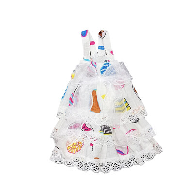 Mājdzīvnieku kokvilnas bikšturi svārki Mājdzīvnieku ziedu svārki suņiem Tīkla kleita Princeses stils Ērts Stilīgs Svaigi Salds Mīlīgs Suņu Apģērbs