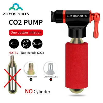 ZOYOSPORTS Mini CO2 piepūšanas pārnēsājamais velosipēdu riepu sūknis šosejas un kalnu velosipēdiem — nav iekļautas CO2 kasetnes