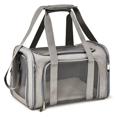 Pārnēsājama suņu kaķu pārnēsāšanas soma Mīksta sānu mugursoma Mājdzīvnieku pārvadātāji Suņu ceļojumu somas Aviokompānijas apstiprināta transporta izejošo mājdzīvnieku rokassoma