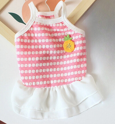 Mājdzīvnieku apģērbi Kaķēnu kucēnu Teddy Bear Pomerānijas suņu apģērbi Vasaras plāna elpojoša princeses kleita