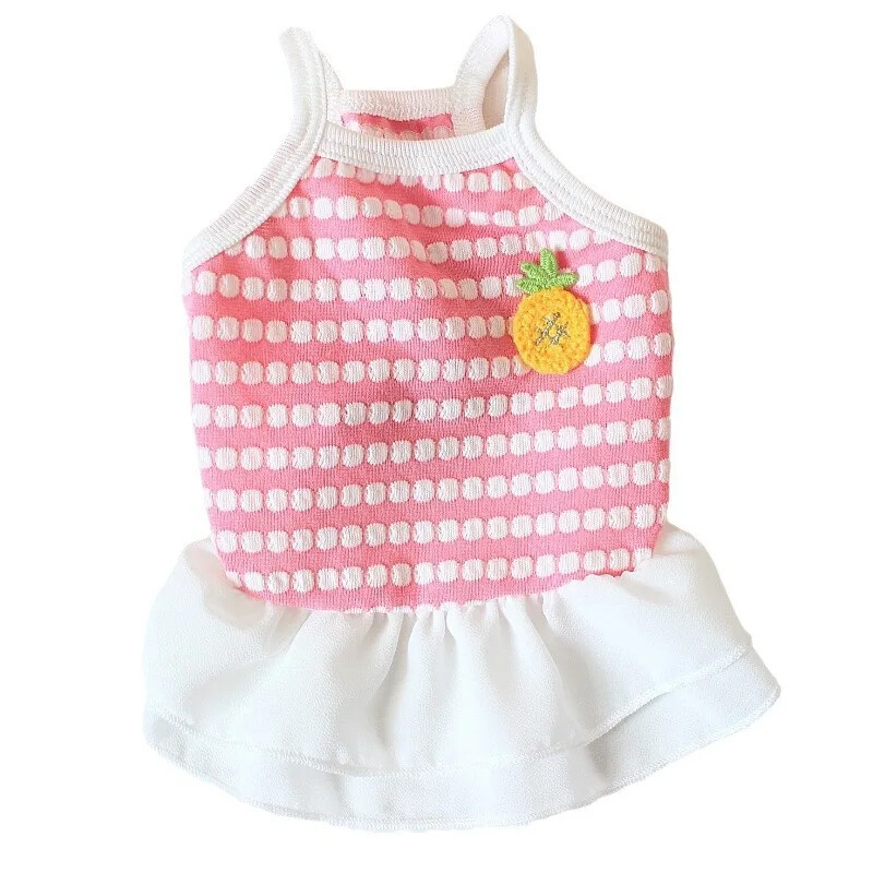 Mājdzīvnieku apģērbi Kaķēnu kucēnu Teddy Bear Pomerānijas suņu apģērbi Vasaras plāna elpojoša princeses kleita