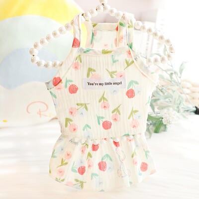 Vasaras mājdzīvnieku suņu apģērbi Modes svītraina suņu kleita Jauka mežģīņu kucēna princeses svārki kaķu kāzu svārki mājdzīvnieku suņu apģērbi maziem suņiem