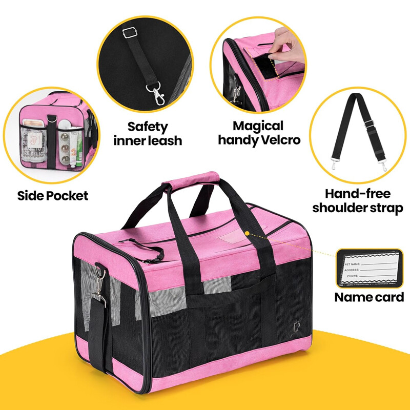 Elpojoša kaķu ligzda pārnēsājama viegla pasta soma Salokāma automašīnas pārnēsājama kaķu būra mājdzīvnieka soma