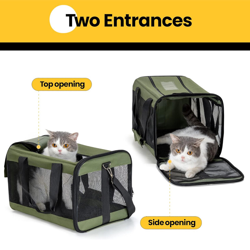 Elpojoša kaķu ligzda pārnēsājama viegla pasta soma Salokāma automašīnas pārnēsājama kaķu būra mājdzīvnieka soma