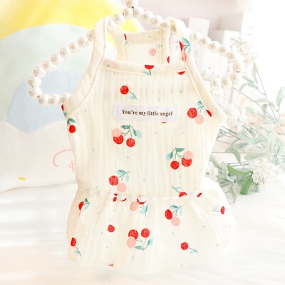 Modes apdruka suņu kleita maziem suņiem Mīksts suņu apģērbs Jauki kucēnu kāzu svārki Vasaras kaķu kleita Mājdzīvnieku kostīmi Čivavas apģērbi