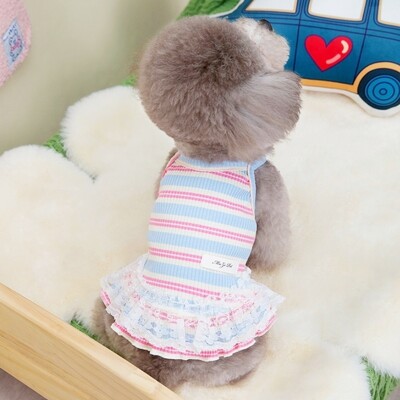 Modes apdruka suņu kleita maziem suņiem Mīksts suņu apģērbs Jauki kucēnu kāzu svārki Vasaras kaķu kleita Mājdzīvnieku kostīmi Čivavas apģērbi