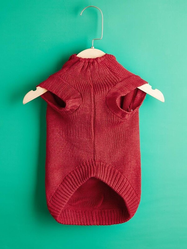 W17 Rudens ziemas jaunā sarkanā adīšanas zvaigzne Ziemassvētku vecīša koks sniegpārsla pom-pom Bišons pūdelis korgi džemperis ar kapuci mopsis