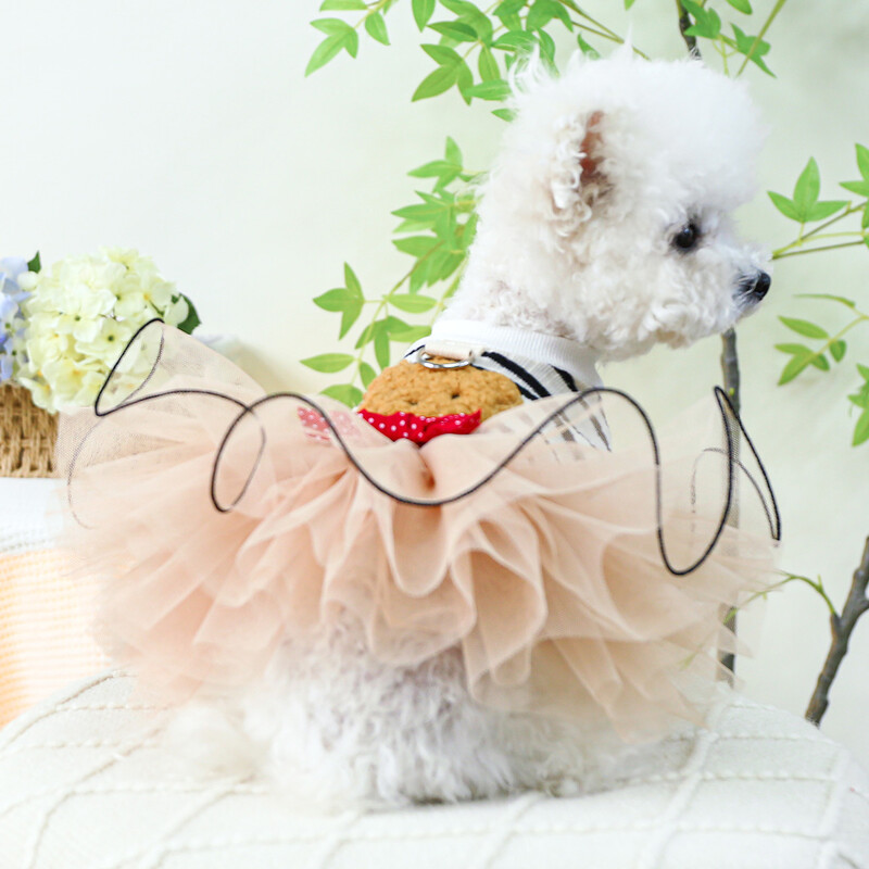 1 gab mājdzīvnieku apģērbs kaķu pavasara un rudens svītrām Little Bear pulovers Princeses kāzu kleita, kas piemērota maziem un vidējiem suņiem