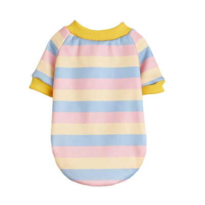 W8 Pet drēbes rudenim un ziemai, uz divām kājām, silts un ērts, klasisks svītru sadursme, veste Pūdele Bichon T-kreklam