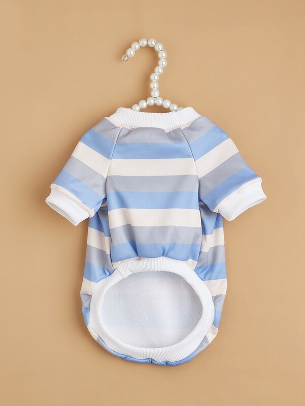 W8 Pet drēbes rudenim un ziemai, uz divām kājām, silts un ērts, klasisks svītru sadursme, veste Pūdele Bichon T-kreklam