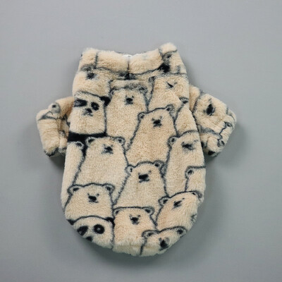 Mājdzīvnieku izplūdušas drēbes sunim kaķim kucēnam Mazā lāča raksta džemperis Modes suns silti tērpi mazam un vidējam sunim rudenim