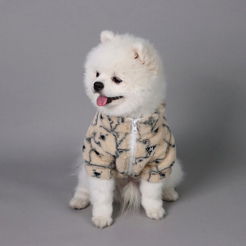 Mājdzīvnieku izplūdušas drēbes sunim kaķim kucēnam Mazā lāča raksta džemperis Modes suns silti tērpi mazam un vidējam sunim rudenim