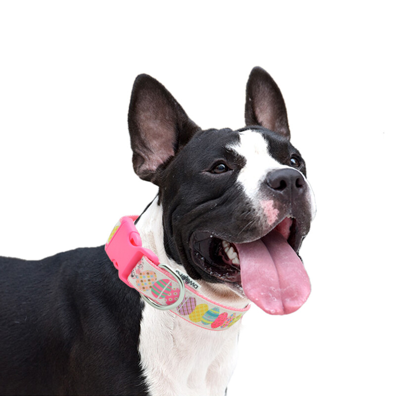 Easter Egg Bunny Pink čvrsta ogrlica za pse, vrhunske podesive poliesterske ogrlice za kućne ljubimce, izdržljive s kopčom B0929