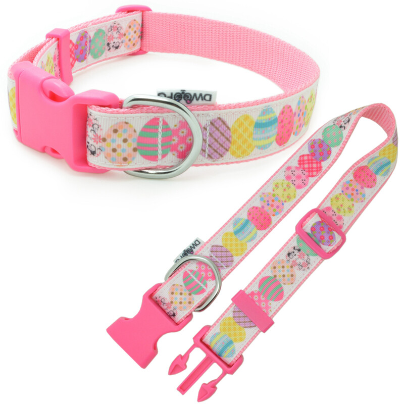 Easter Egg Bunny Pink čvrsta ogrlica za pse, vrhunske podesive poliesterske ogrlice za kućne ljubimce, izdržljive s kopčom B0929