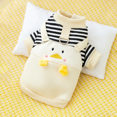 Rudens un ziemas jauks mazais pingvīns svītrains multfilmas iekares ar divām kājām kapuci kaķim plīša mājdzīvnieku rotaļu apģērbi kucēna apģērbi