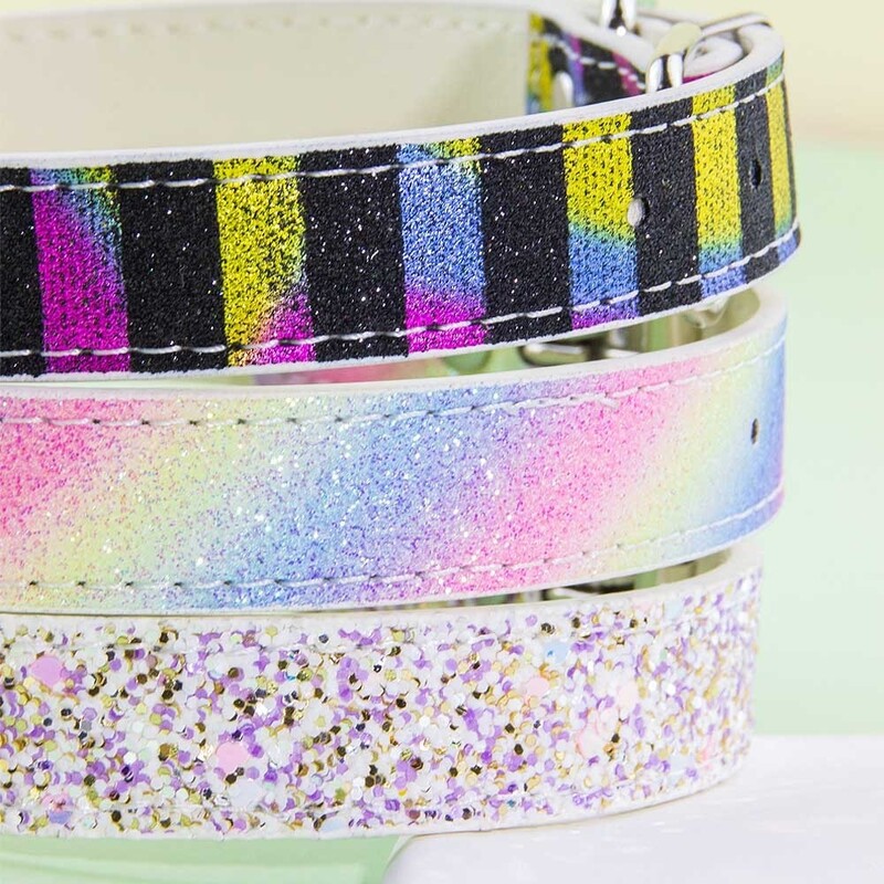 Regulējamas ādas suņu kaklasiksnas gradienta krāsas kucēnu kaklasiksnas maziem un vidējiem suņiem Regulējami mājdzīvnieku aksesuāri collier chien S/M