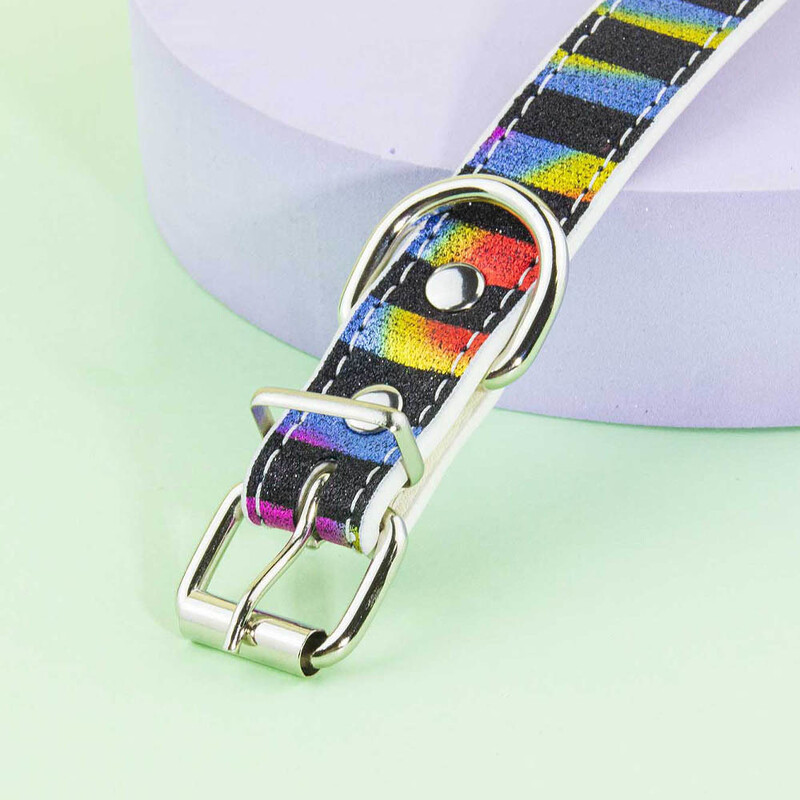 Regulējamas ādas suņu kaklasiksnas gradienta krāsas kucēnu kaklasiksnas maziem un vidējiem suņiem Regulējami mājdzīvnieku aksesuāri collier chien S/M