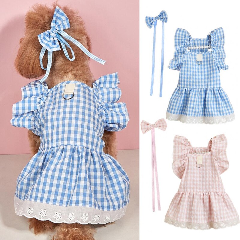 Kaķu apģērbs Mājīgs kaķu krekls Mājdzīvnieku suņu kleita Vasaras Apģērbi Sviedrus absorbējošas Vasaras Suņu Apģērbs