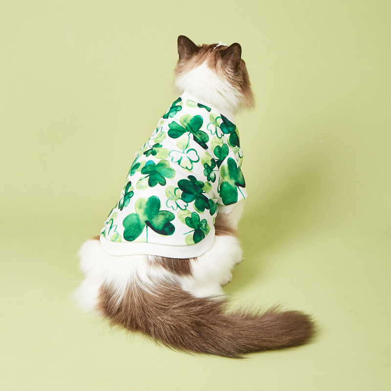 Svētā Patrika diena Mājdzīvnieku drēbes Suņu bruņurupucis Smieklīgs āboliņa krekls Jauki kucēnu kostīmu apģērbi maziem un vidējiem suņiem Kaķiem Mājdzīvnieki