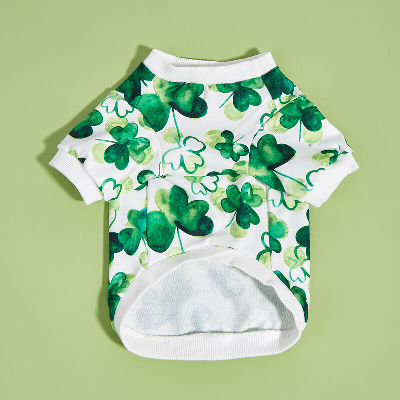 Svētā Patrika diena Mājdzīvnieku drēbes Suņu bruņurupucis Smieklīgs āboliņa krekls Jauki kucēnu kostīmu apģērbi maziem un vidējiem suņiem Kaķiem Mājdzīvnieki