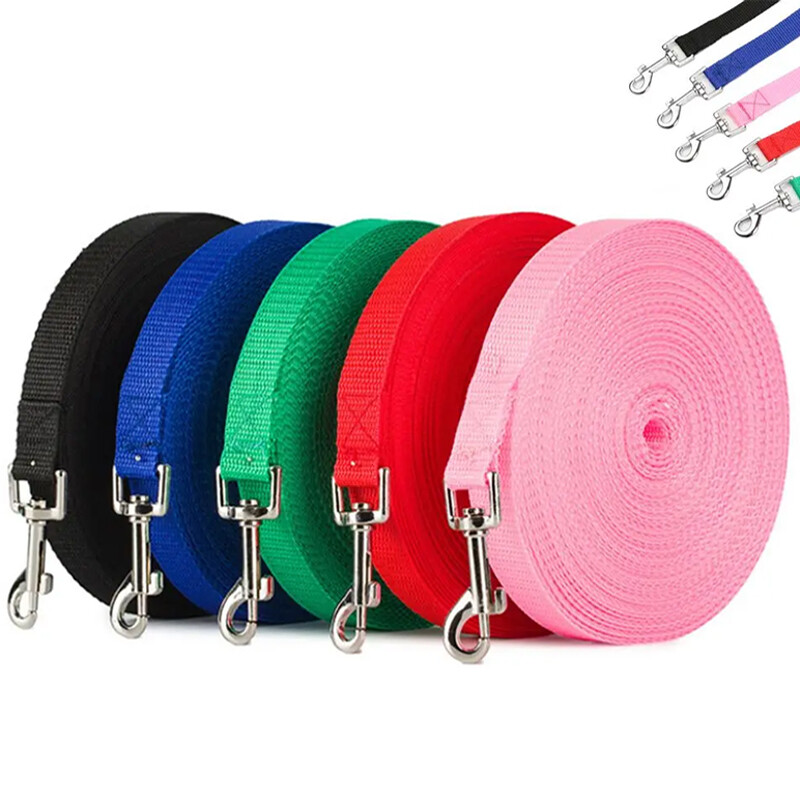 1,5/1,8/3/4,5/6/10 M neilona pastaigu mājdzīvnieku vilkšanas virve Apmācība izsekošanas suņu ķēdei Vilces virve maziem lieliem suņiem āra mājdzīvnieku piederumi