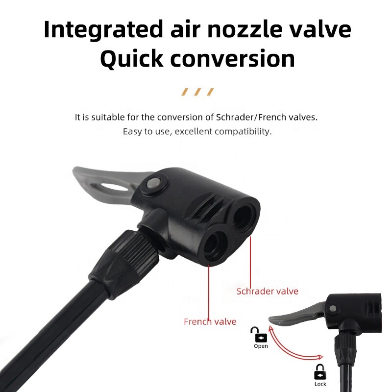 Velosipēda sūknis 160 PSI gaisa sūknis ar spiediena mērītāju Schrader Presta vārsta adapteris rokas grīdas augstspiediena sūknis velosipēdam