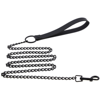 Δερμάτινη λαβή Chain Dog Durable Metal Chew Proof Dog Training Leash 115cm Heavy Duty Anti-bite Dog Giant Chain Leash with