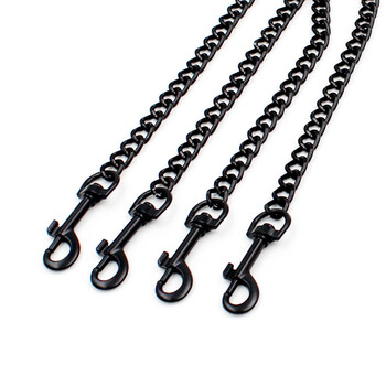 Δερμάτινη λαβή Chain Dog Durable Metal Chew Proof Dog Training Leash 115cm Heavy Duty Anti-bite Dog Giant Chain Leash with