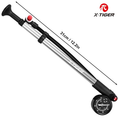 X-TIGER PUMPA NA NAPUHAVANJE ZA BICIKL Lagana prijenosna zračna pumpa za bicikl Visokotlačna zračna pumpa 300psi s manometrom 2024 NOVO