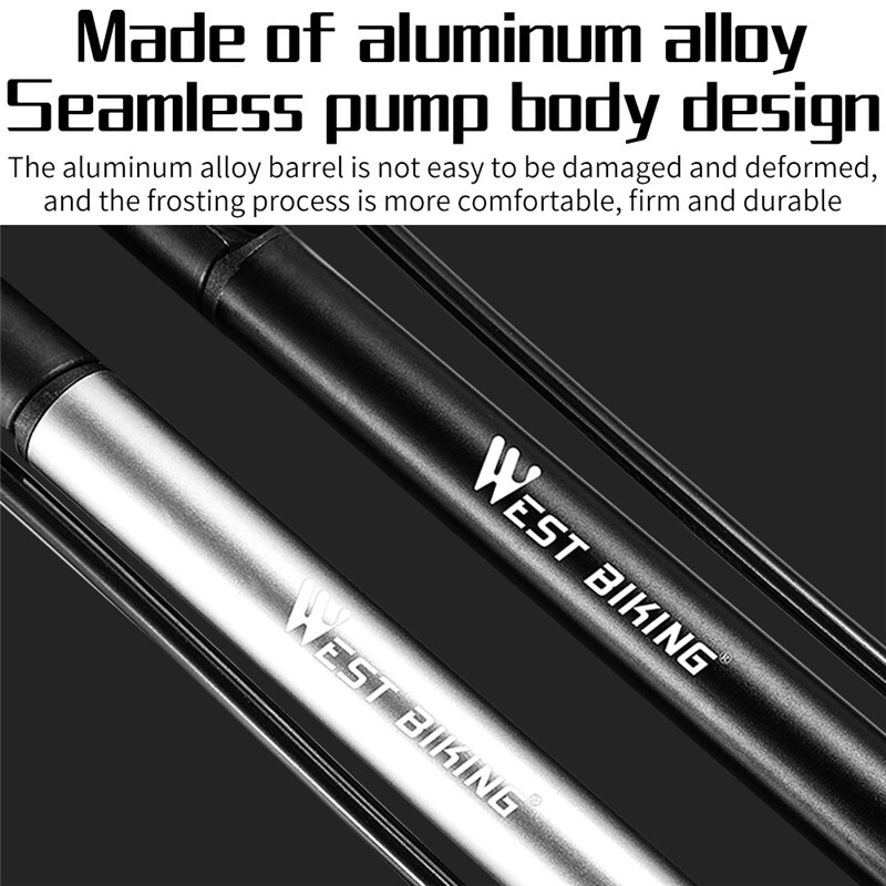 WEST BIKING velosipēda sūknis velosipēda riepas pārnēsājams gaisa sūknis 120PSI kalnu šosejas velosipēdu piederumi riteņbraukšanai MTB velosipēda sūknis