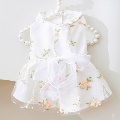 Suņu princeses kleita Jauka mājdzīvnieku suns sieta kleita kaķēns kucēns mājdzīvnieku svārki vasaras suns kleita bantīte mežģīnes Korejas pūdelis čivavas suns apģērbs