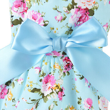 Φούστα για κατοικίδια Bowknot Floral print Φούστα για κατοικίδια Puppy Kitten Thin Skirt Κορδέλα Φιόγκος Βαμβακερά ρούχα για σκύλους Πριγκίπισσα φόρεμα για κατοικίδια