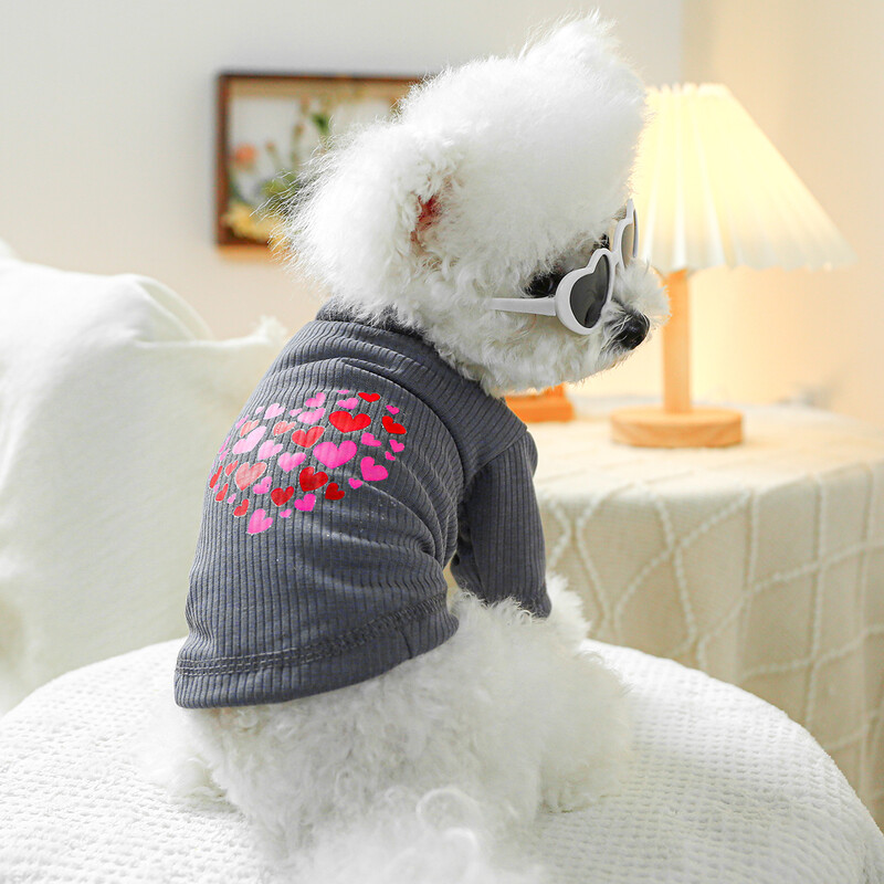 1vnt naminių gyvūnėlių drabužiai Dog Love Full Cat megztiniai pavasariniai ir rudeniniai apatiniai marškinėliai, tinkami mažiems ir vidutinio dydžio šunims