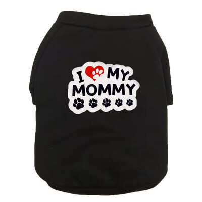 I LOVE MY MOMMY Naminių šunų drabužiai mažiems, vidutiniams dideliems šunims Medvilninis megztinis su gobtuvu Karšta Parduodu šiltą dvikojų naminių gyvūnėlių striukę