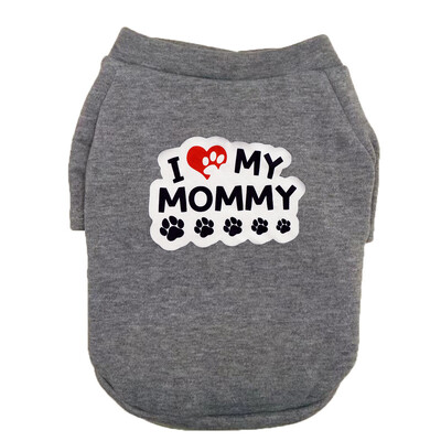 I LOVE MY MOMMY Naminių šunų drabužiai mažiems, vidutiniams dideliems šunims Medvilninis megztinis su gobtuvu Karšta Parduodu šiltą dvikojų naminių gyvūnėlių striukę