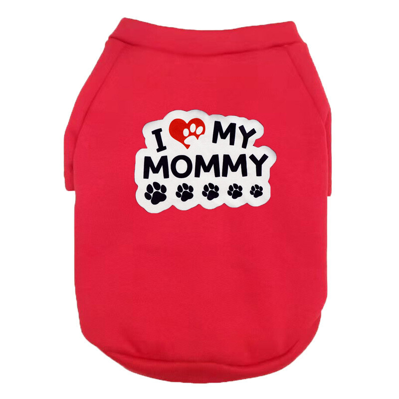 I LOVE MY MOMMY Naminių šunų drabužiai mažiems, vidutiniams dideliems šunims Medvilninis megztinis su gobtuvu Karšta Parduodu šiltą dvikojų naminių gyvūnėlių striukę